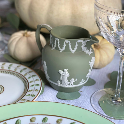 Sage Green Wedgwood Jasperware Cream Pitcher